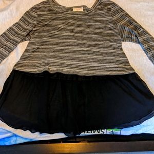 Striped shirt with sheer bottom